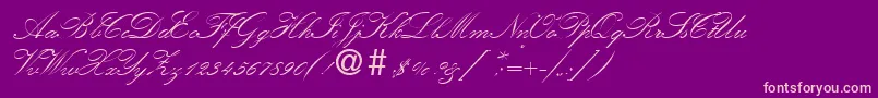 KremlinscripttwoRegular Font – Pink Fonts on Purple Background