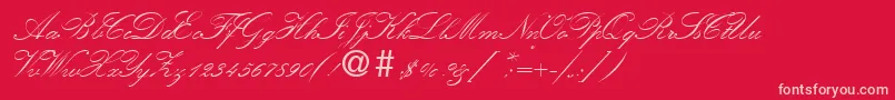 KremlinscripttwoRegular Font – Pink Fonts on Red Background