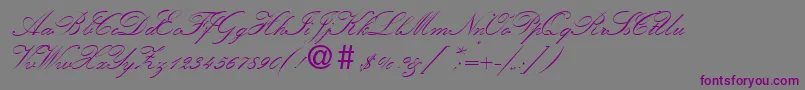 KremlinscripttwoRegular Font – Purple Fonts on Gray Background