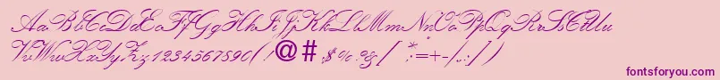 KremlinscripttwoRegular Font – Purple Fonts on Pink Background
