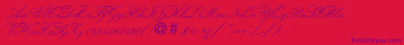 KremlinscripttwoRegular Font – Purple Fonts on Red Background
