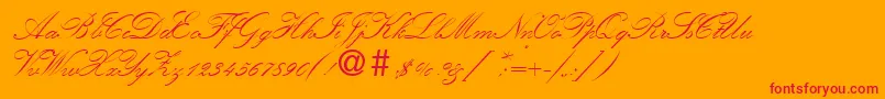 KremlinscripttwoRegular Font – Red Fonts on Orange Background