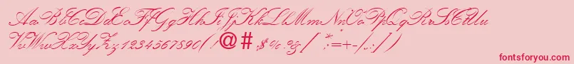 KremlinscripttwoRegular Font – Red Fonts on Pink Background
