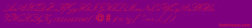 KremlinscripttwoRegular Font – Red Fonts on Purple Background