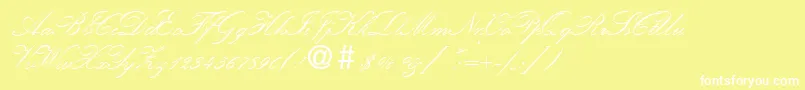 KremlinscripttwoRegular Font – White Fonts on Yellow Background