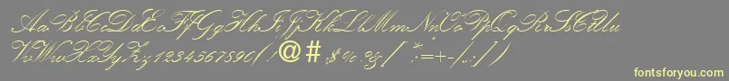 KremlinscripttwoRegular-Schriftart – Gelbe Schriften auf grauem Hintergrund