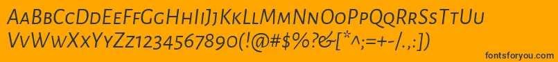 AlegreyasansscItalic-fontti – mustat fontit oranssilla taustalla