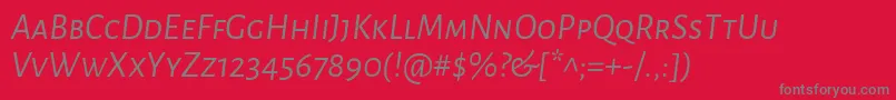 AlegreyasansscItalic Font – Gray Fonts on Red Background