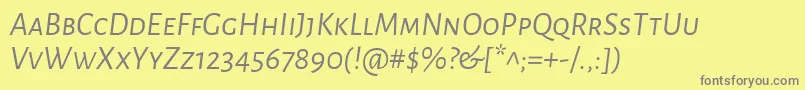 Шрифт AlegreyasansscItalic – серые шрифты на жёлтом фоне