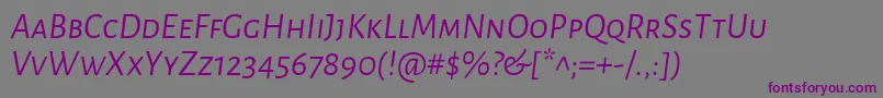 AlegreyasansscItalic Font – Purple Fonts on Gray Background