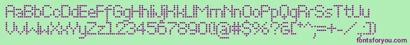 Perfoovalc-Schriftart – Violette Schriften auf grünem Hintergrund