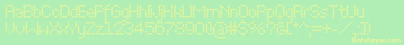Perfoovalc Font – Yellow Fonts on Green Background