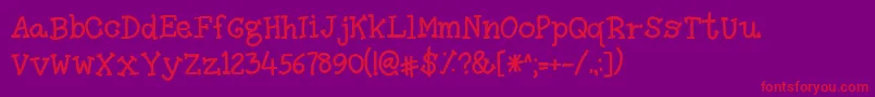 フォントAmutham – 紫の背景に赤い文字