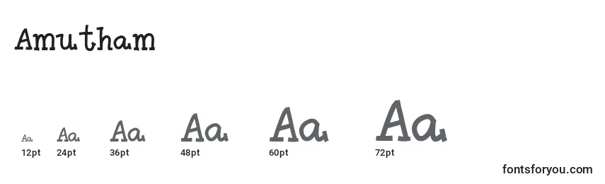 Размеры шрифта Amutham