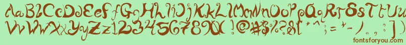 Wurly Font – Brown Fonts on Green Background