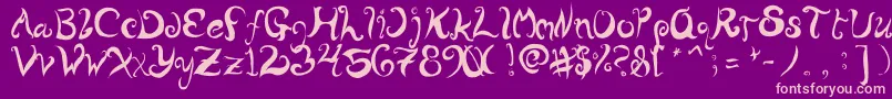 Wurly Font – Pink Fonts on Purple Background