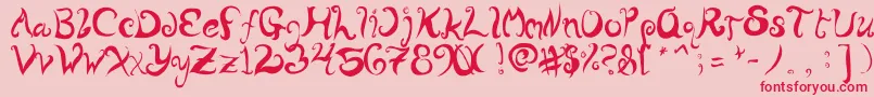 Wurly Font – Red Fonts on Pink Background