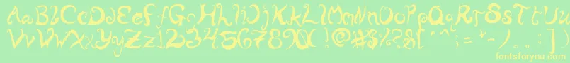 Wurly-fontti – keltaiset fontit vihreällä taustalla