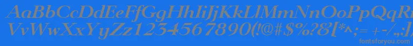LingwoodBoldItalic Font – Gray Fonts on Blue Background