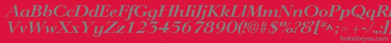LingwoodBoldItalic Font – Gray Fonts on Red Background