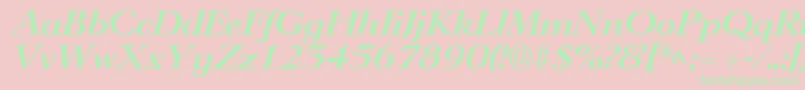 LingwoodBoldItalic-Schriftart – Grüne Schriften auf rosa Hintergrund