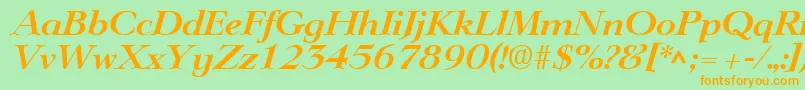 LingwoodBoldItalic Font – Orange Fonts on Green Background