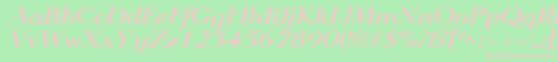 LingwoodBoldItalic Font – Pink Fonts on Green Background
