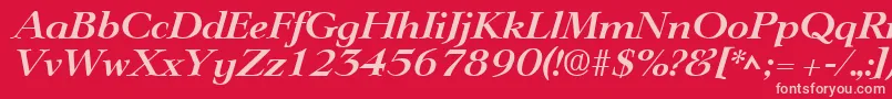 LingwoodBoldItalic Font – Pink Fonts on Red Background
