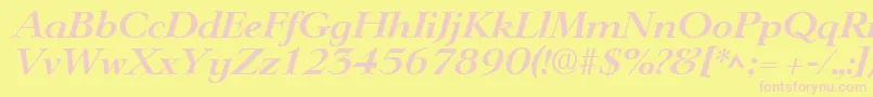 LingwoodBoldItalic Font – Pink Fonts on Yellow Background