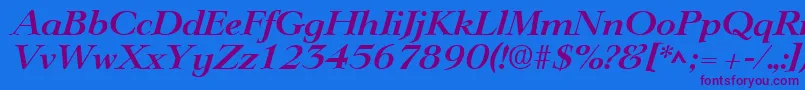 LingwoodBoldItalic-Schriftart – Violette Schriften auf blauem Hintergrund
