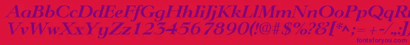 LingwoodBoldItalic Font – Purple Fonts on Red Background