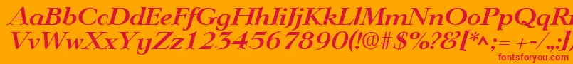 LingwoodBoldItalic Font – Red Fonts on Orange Background