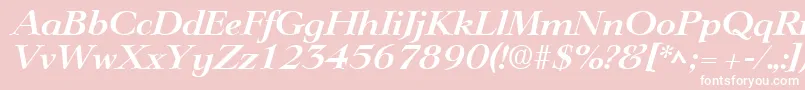 LingwoodBoldItalic-Schriftart – Weiße Schriften auf rosa Hintergrund