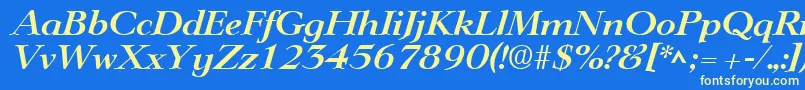 LingwoodBoldItalic Font – Yellow Fonts on Blue Background