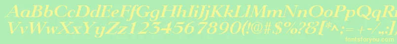 LingwoodBoldItalic Font – Yellow Fonts on Green Background