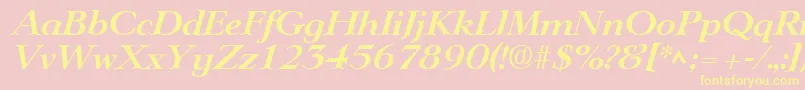 Шрифт LingwoodBoldItalic – жёлтые шрифты на розовом фоне