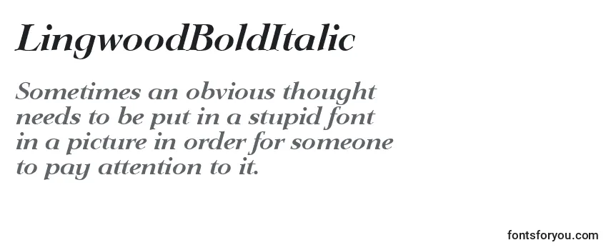 Review of the LingwoodBoldItalic Font