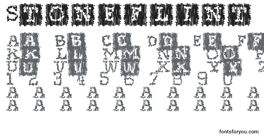 A fonte Stoneflint – alfabeto, números, caracteres especiais