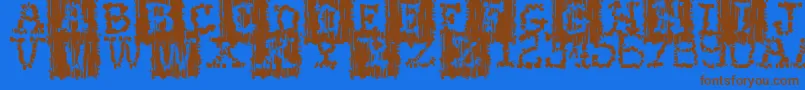 Stoneflint Font – Brown Fonts on Blue Background