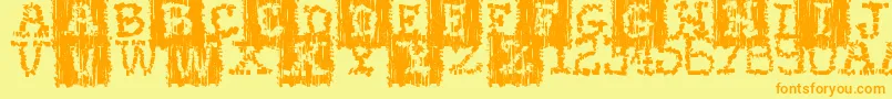 Stoneflint-Schriftart – Orangefarbene Schriften auf gelbem Hintergrund