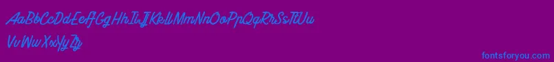 BluelineParadise Font – Blue Fonts on Purple Background