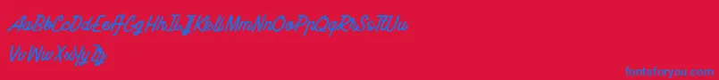 フォントBluelineParadise – 赤い背景に青い文字