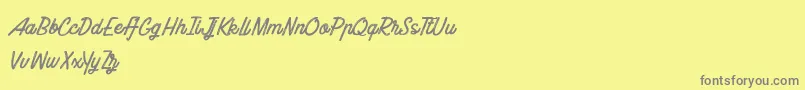 BluelineParadise Font – Gray Fonts on Yellow Background