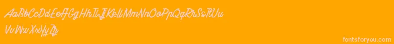 BluelineParadise-Schriftart – Rosa Schriften auf orangefarbenem Hintergrund