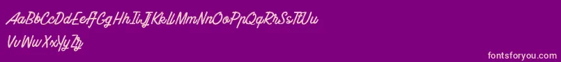 BluelineParadise Font – Pink Fonts on Purple Background