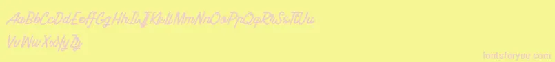 BluelineParadise-Schriftart – Rosa Schriften auf gelbem Hintergrund