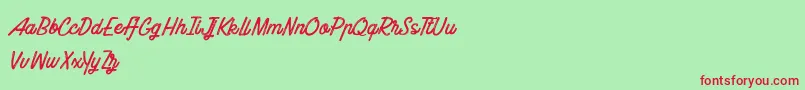 BluelineParadise Font – Red Fonts on Green Background