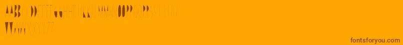 Saiba mais sobre a fonte LineAndDraw Fonte LineAndDraw – fontes marrons em um fundo laranja