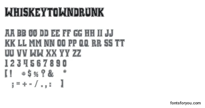 Schriftart WhiskeyTownDrunk – Alphabet, Zahlen, spezielle Symbole