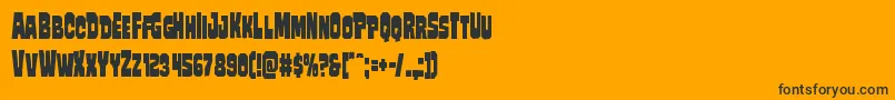 フォントMindlessbrutecond – 黒い文字のオレンジの背景